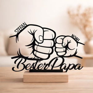 Best Dad Gift for Father's Day - Line Art 3D Standee - Dad Gift from Kids - Gift Idea Fist Bump - Fist - Laser Cut from Acrylic