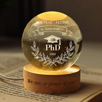 Personalized Phd Graduation Gift, Class of 2026 Crystal Ball Night Light,Phinished Gift, PhD Grad Gift,Custom PhD Doctorate Gift for Him Her il_1588xN.7893846038_arc7.jpg