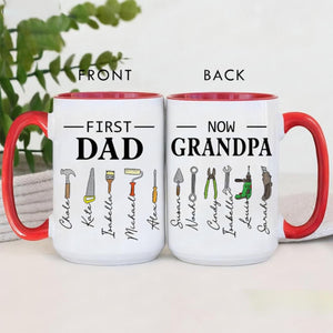 Personalized First Dad Now Grandpa Mug, Papa Garage Mug, New Grandpa Gift, Father's Day Gift