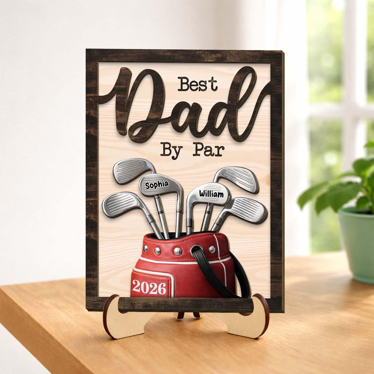 Personalized Golf Dad Plaque, Custom Wood Sign, Father's Day Gift