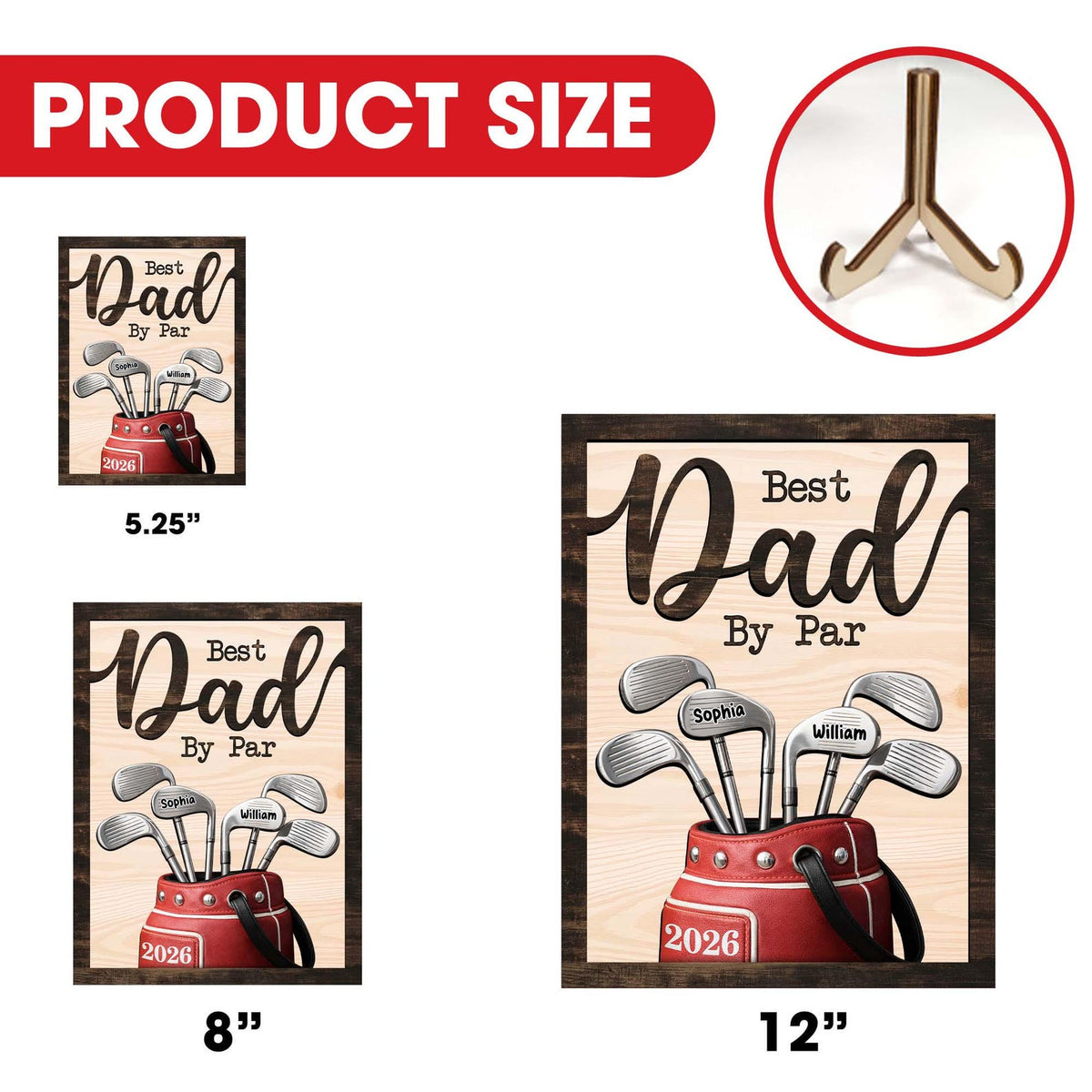 Personalized Golf Dad Plaque, Custom Wood Sign, Father's Day Gift