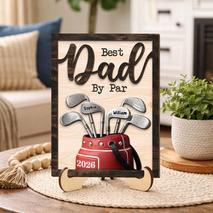 Personalized Golf Dad Plaque, Custom Wood Sign, Father's Day Gift