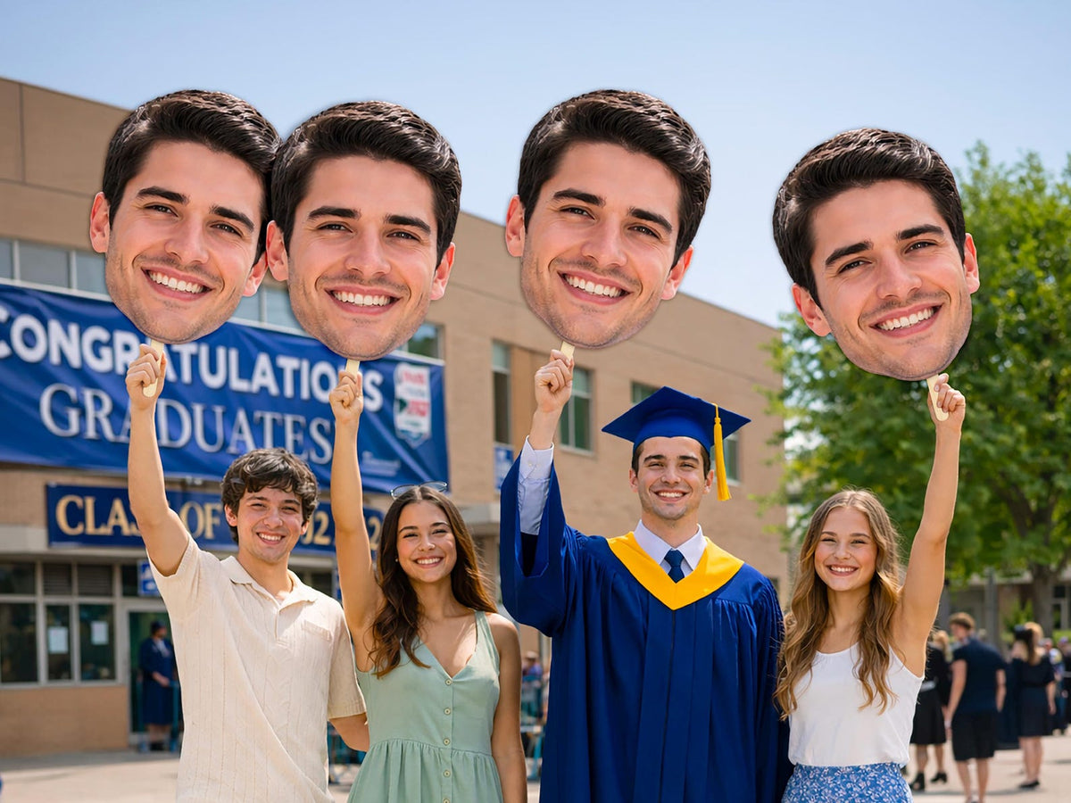 Graduation 2026, Big Head Face Cutouts, Graduation Fan, Class of 2026, Big Heads on a Stick, Face on a Stick, Gift for Graduate