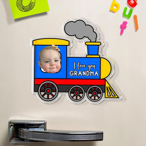 Personalized Car Kids Photo Fridge Magnet: Kids Face With Truck Frame Magnet, Mothers Day Gift For Mom, Grandma, Nana