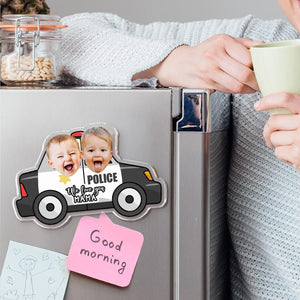 Personalized Car Kids Photo Fridge Magnet: Kids Face With Truck Frame Magnet, Mothers Day Gift For Mom, Grandma, Nana
