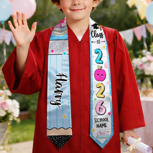 Custom Kid Graduation Stole,Grad Gift for Kids,Class of 2026 Sash,Kids Graduation Sash,Sash For Preschool Kindergarten,Gift For Son Daughter