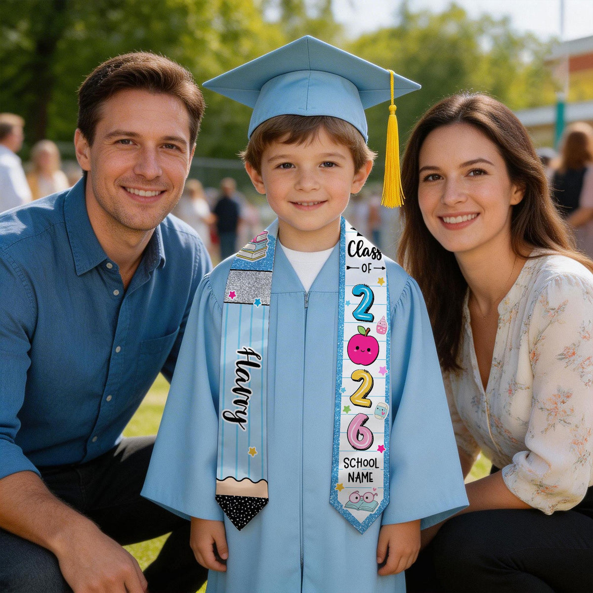 Custom Kid Graduation Stole,Grad Gift for Kids,Class of 2026 Sash,Kids Graduation Sash,Sash For Preschool Kindergarten,Gift For Son Daughter