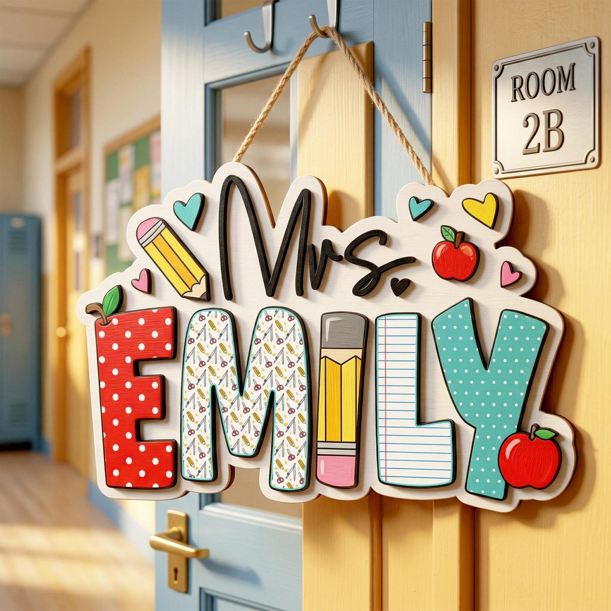 Personalized Teacher Name Door Sign, 3D Welcome Door Hanger, Classroom Decor, Teacher Appreciation Gifts, Teacher Gift 2026