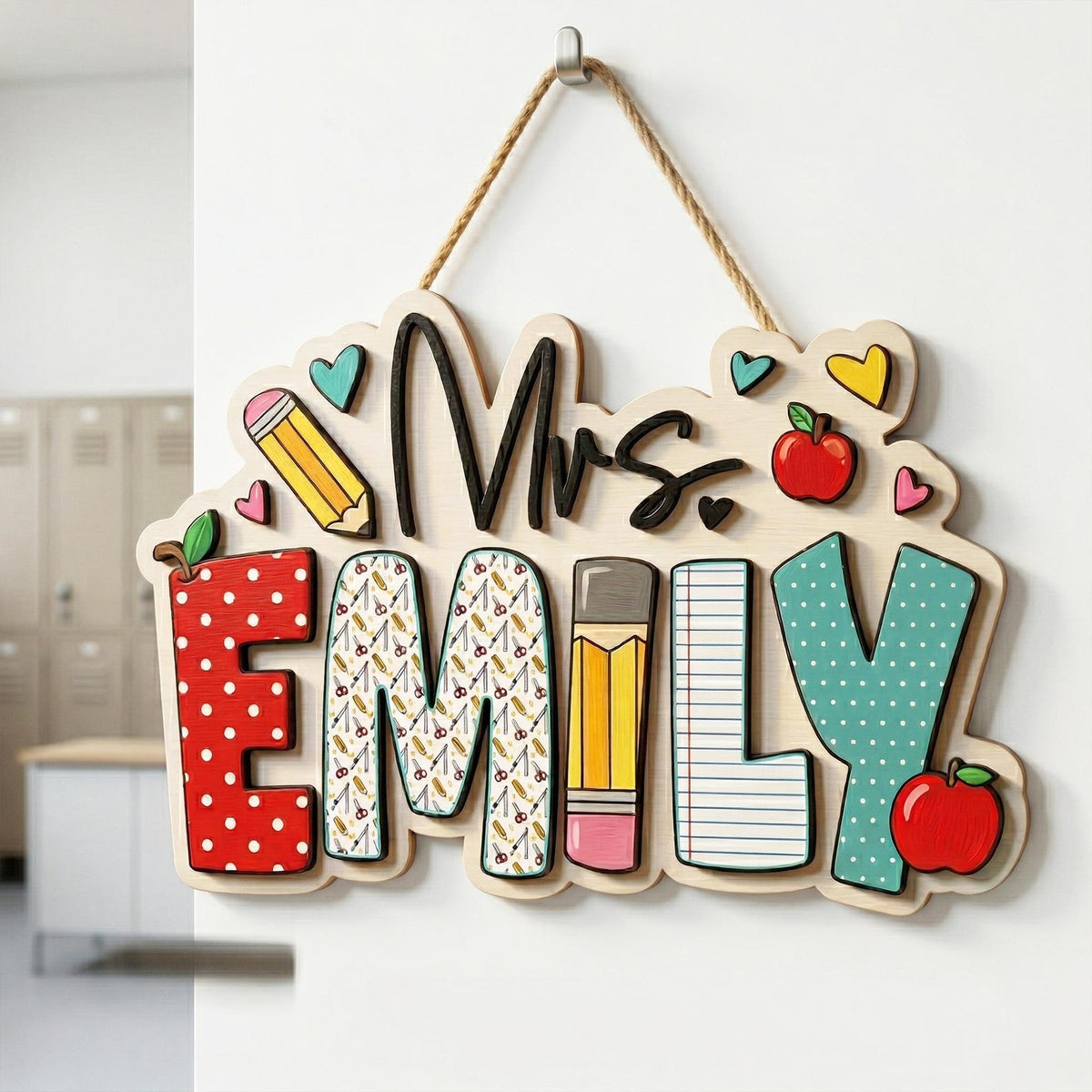 Personalized Teacher Name Door Sign, 3D Welcome Door Hanger, Classroom Decor, Teacher Appreciation Gifts, Teacher Gift 2026