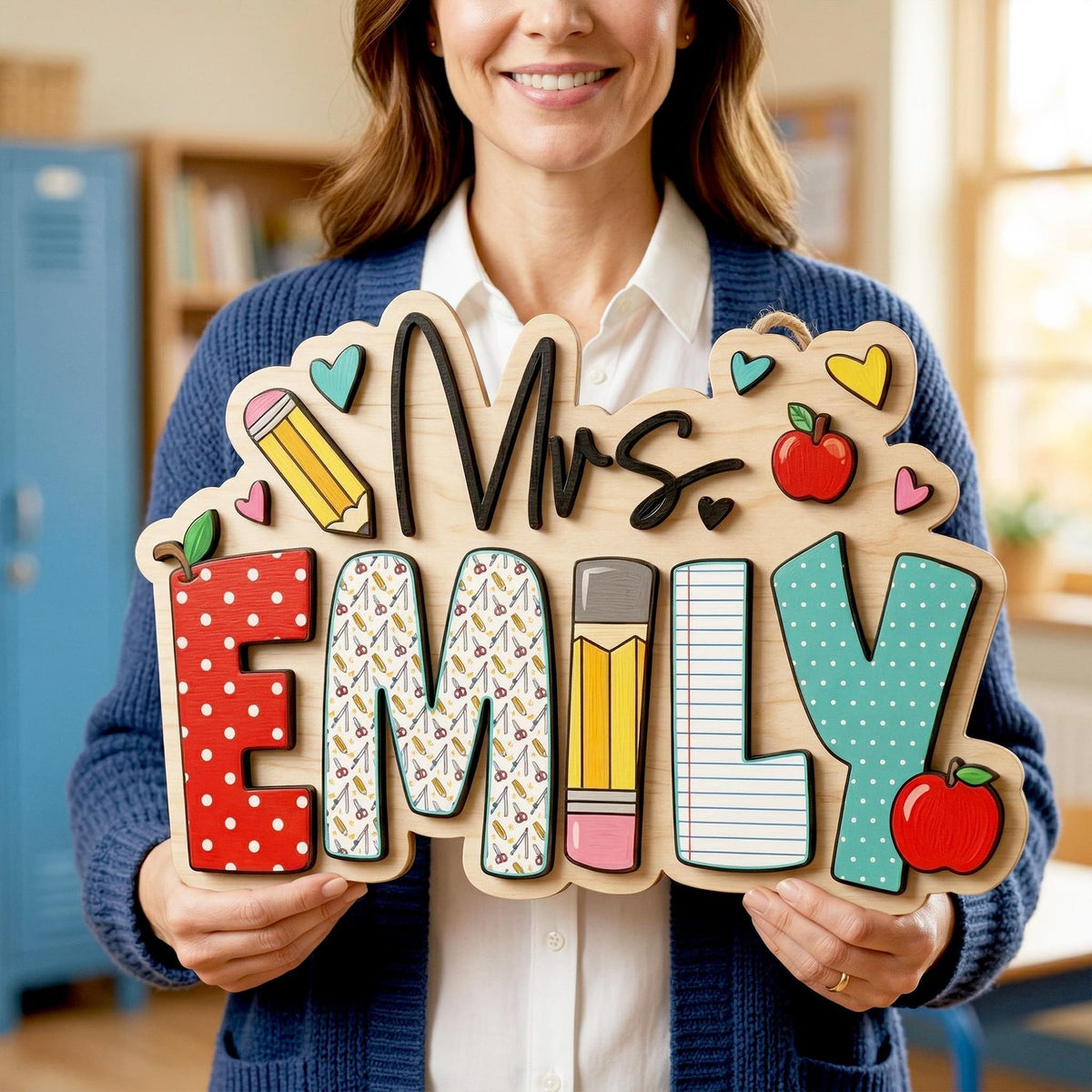 Personalized Teacher Name Door Sign, 3D Welcome Door Hanger, Classroom Decor, Teacher Appreciation Gifts, Teacher Gift 2026