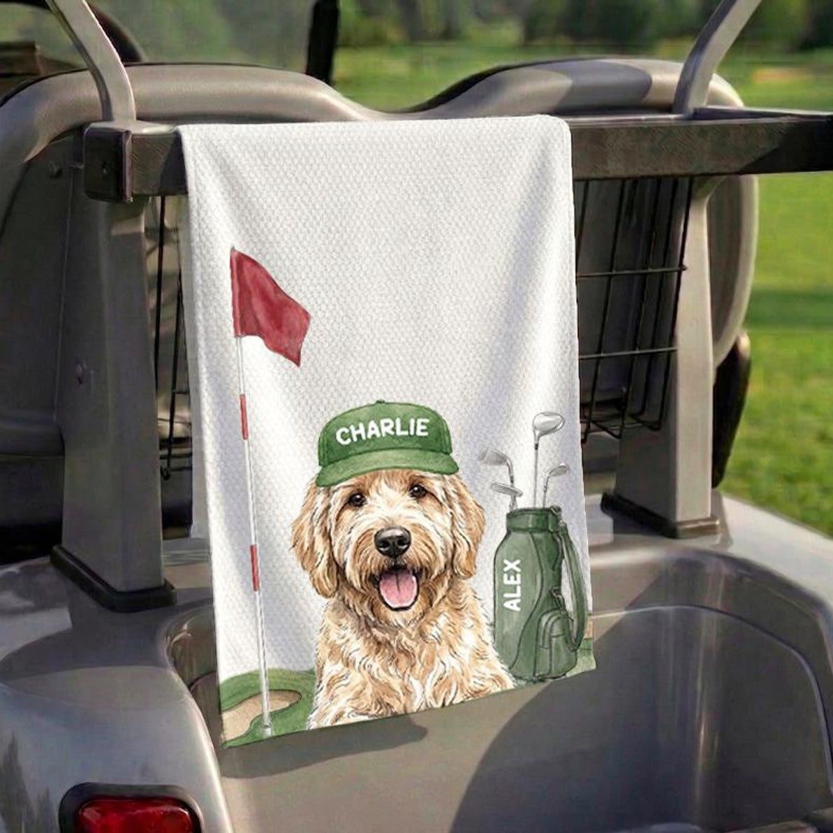 Custom Pet Golf Towel, Custom Dog Golf Towel for Dad, Golf Towel for Father's Day, Personalized Towel