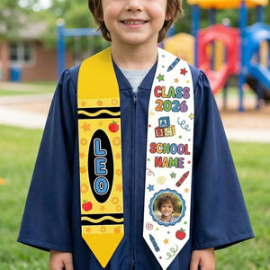 Custom Name Kid Graduation Stole,Grad Gift for Kids,Class of 2026 Kindergarten Stole,Kids Graduation Sash,Preschool Graduation Stole
