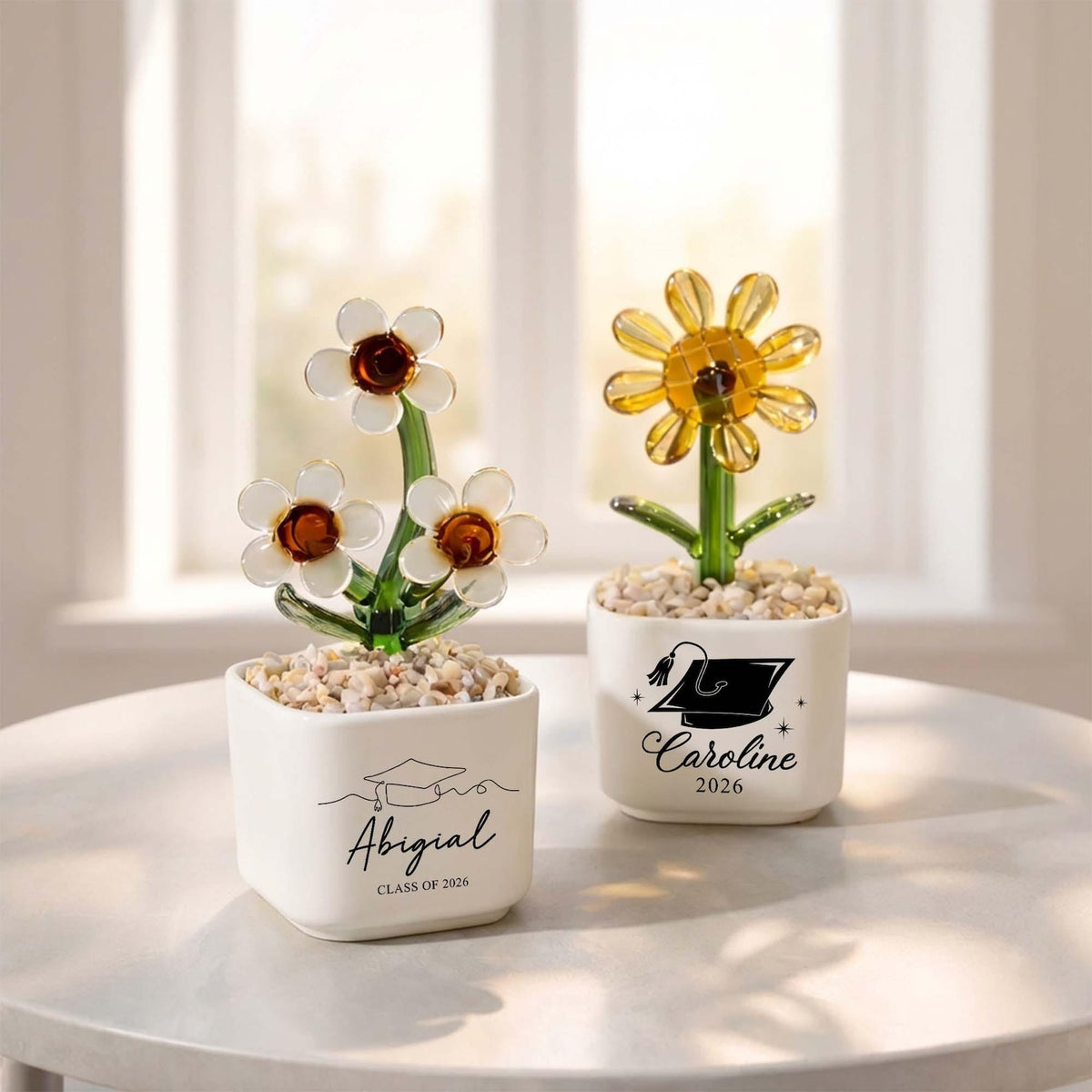 Personalized Graduation Glass Flower Pot, 2026 Graduation Gift, Graduation Glass Decor, Gift For Graduation, Gift For Daughter, Gift For Her