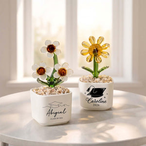 Personalized Graduation Glass Flower Pot, 2026 Graduation Gift, Graduation Glass Decor, Gift For Graduation, Gift For Daughter, Gift For Her