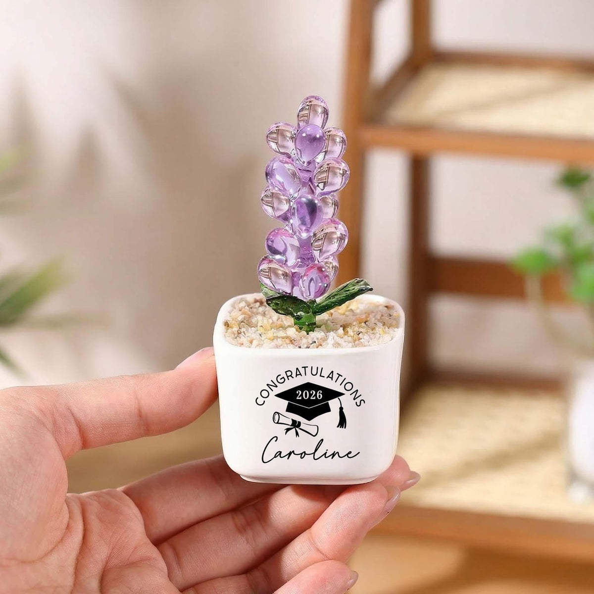 Personalized Graduation Glass Flower Pot, 2026 Graduation Gift, Graduation Glass Decor, Gift For Graduation, Gift For Daughter, Gift For Her
