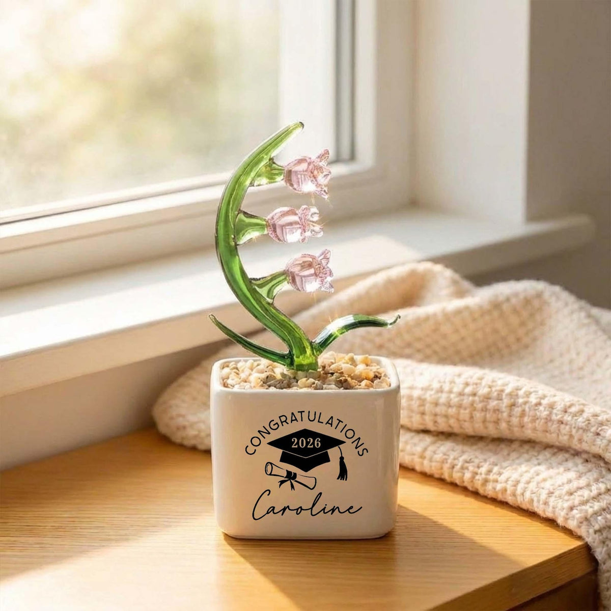 Personalized Graduation Glass Flower Pot, 2026 Graduation Gift, Graduation Glass Decor, Gift For Graduation, Gift For Daughter, Gift For Her