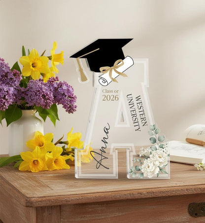 Personalized Graduation Acrylic Decor, Custom Class of 2026 Initial Keepsake