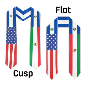 Custom 1/2/3/4 Mixed Country Flag Graduation Stole, Personalized Graduate Sash for Friends, Class of 2026 Grad Gifts for Student