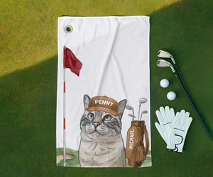 Custom Pet Golf Towel, Custom Dog Golf Towel for Dad, Golf Towel for Father's Day, Personalized Towel