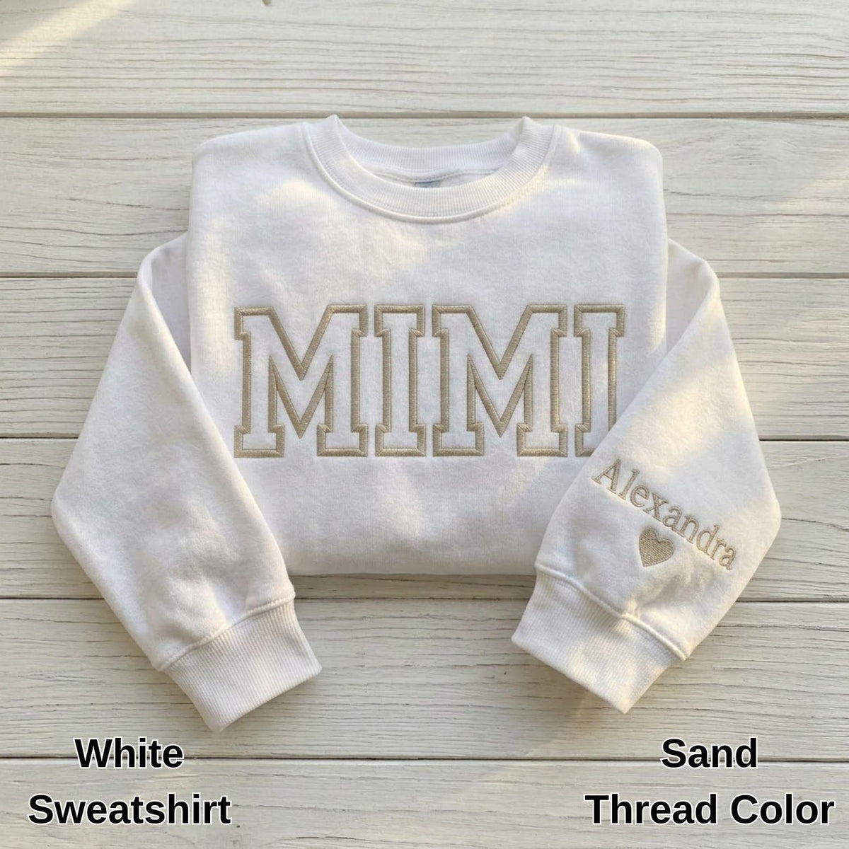 Custom Gigi Mimi Mama Grandma Embroidered Sweatshirt & Hoodie, Mothers Day Gifts for Her, Personalized Embroidery Grandma Crewneck,