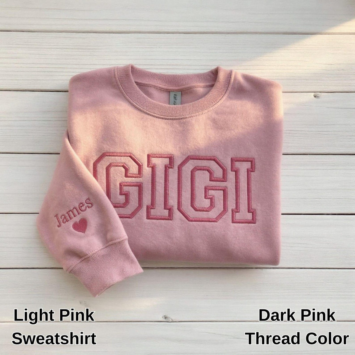 Custom Gigi Mimi Mama Grandma Embroidered Sweatshirt & Hoodie, Mothers Day Gifts for Her, Personalized Embroidery Grandma Crewneck,