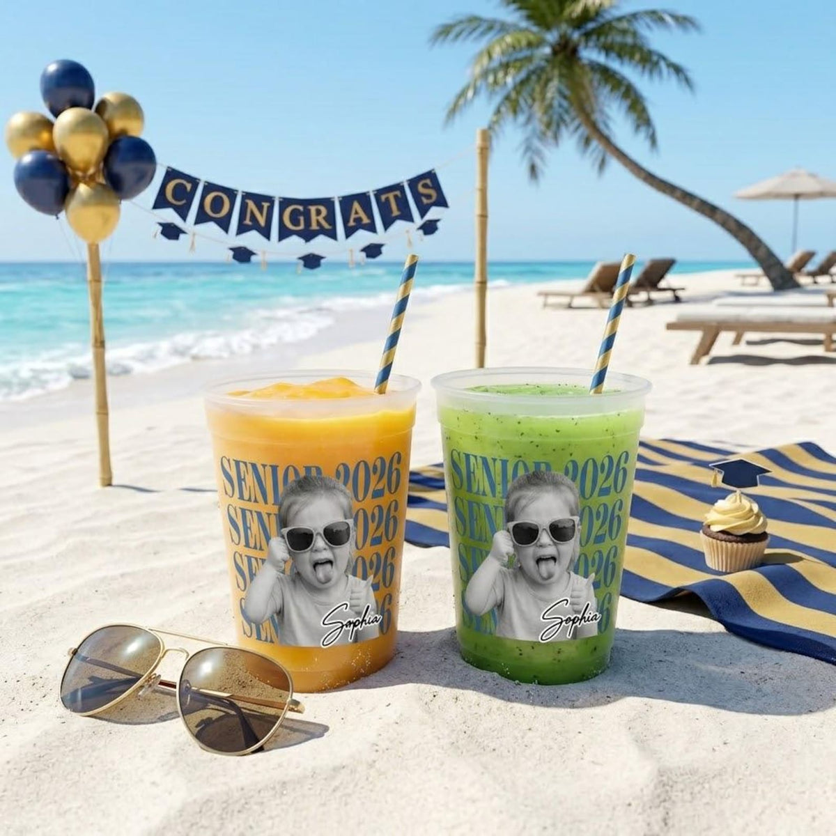 Custom Graduation Frosted Cup, Personalized Photo Senior Cup 2026, Class of 2026 Party Cups, Grad Party Decor, High School Graduation Gift
