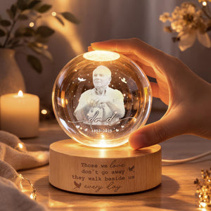 Custom Photo Memorial Night Light, Mom Loss Crystal Ball Light, Mom Remembrance Gift, Dad Memorial Gift, Loss of Father Gift, Sympathy Gift