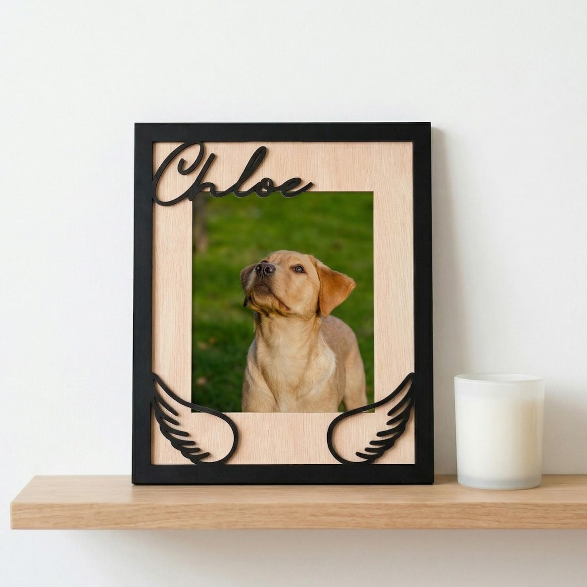 Custom Pet Memorial Frame, Personalized Wooden Picture Frame for Dog, Pet Loss Gift, Dog mom gift, Rainbow Bridge Remembrance, Dog keepsake
