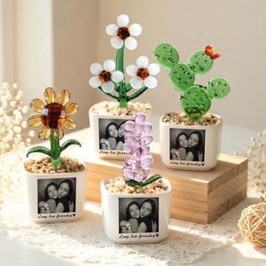 Personalized Bestie Photo Glass Flower Pot, Photo Gifts for Best Friend, Birthday Gifts For Bestie, Bridesmaid Proposal,Wedding Gift for MOH