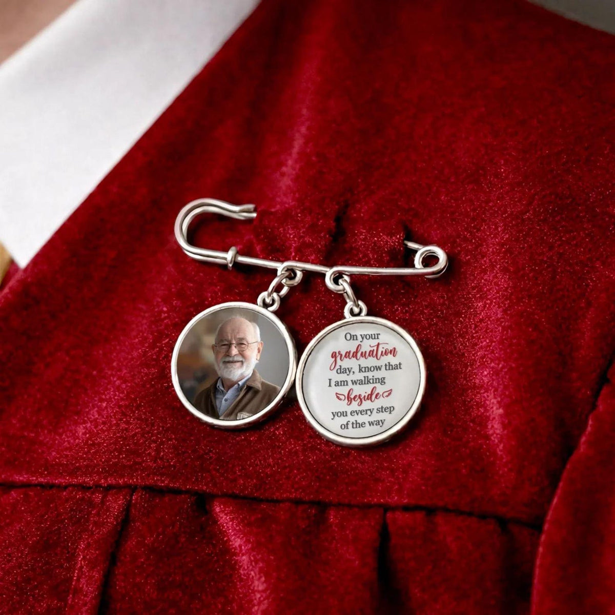 Custom Lapel Pin With Photo Charms Personalized Lapel Pin, Graduation Day Memorial, Graduation Lapel Pin, Graduation Gown Pin