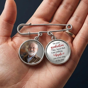 Custom Lapel Pin With Photo Charms Personalized Lapel Pin, Graduation Day Memorial, Graduation Lapel Pin, Graduation Gown Pin