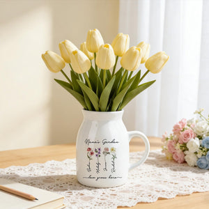 Custom Grandma's Garden Vase,Custom Birth Flower Vase for Mom,Gift for Moms,Best Friend Birthday Gift for Her, Gift for Grandma,
