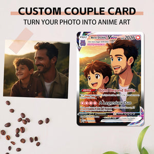 Personalized Poke Family Card, Custom Anniversary & Kid Card, Gift for Dad and Child, Gift for Him, Gift for Parents, Father's Day Gift