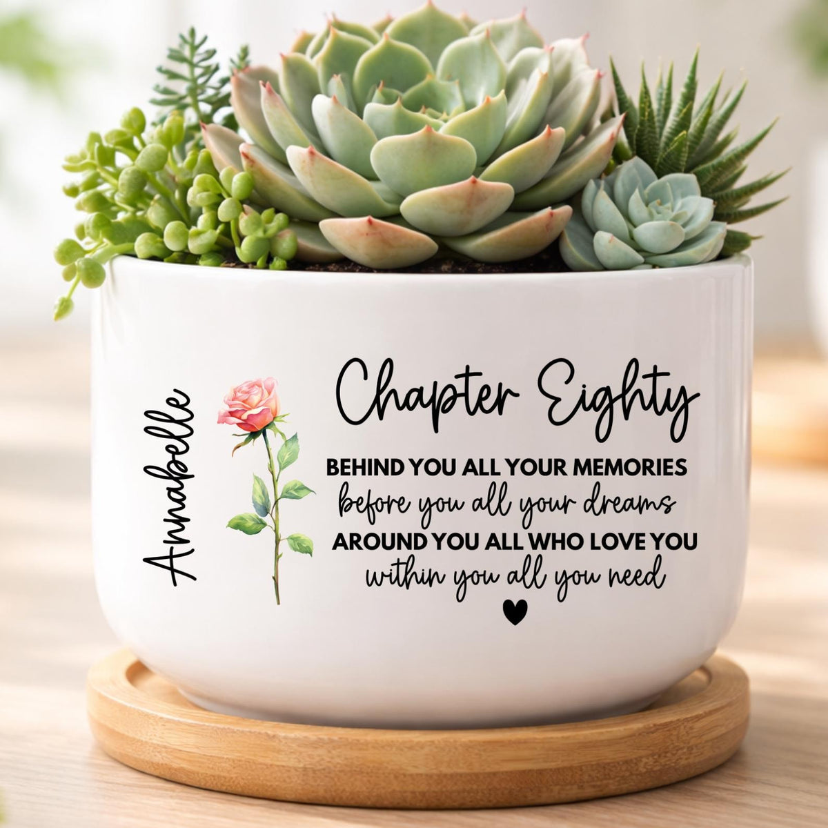 80th Birthday Gifts For Women, Personalized 80th Birthday Flower Pot Gift, Custom Name Chapter 80 Planter