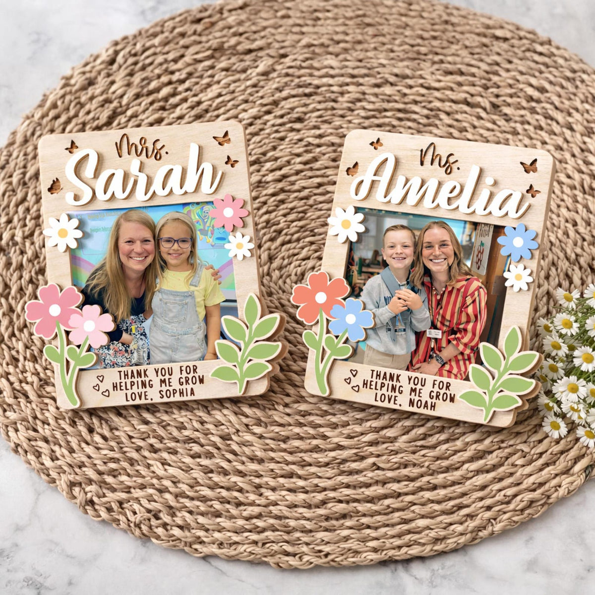 Personalized Wooden Photo Teacher Magnet, Appreciation Gift for Teacher, End of School Gift from Student, Thank You Teacher Gifts