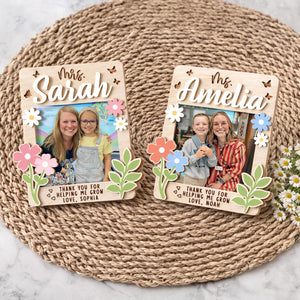Personalized Wooden Photo Teacher Magnet, Appreciation Gift for Teacher, End of School Gift from Student, Thank You Teacher Gifts
