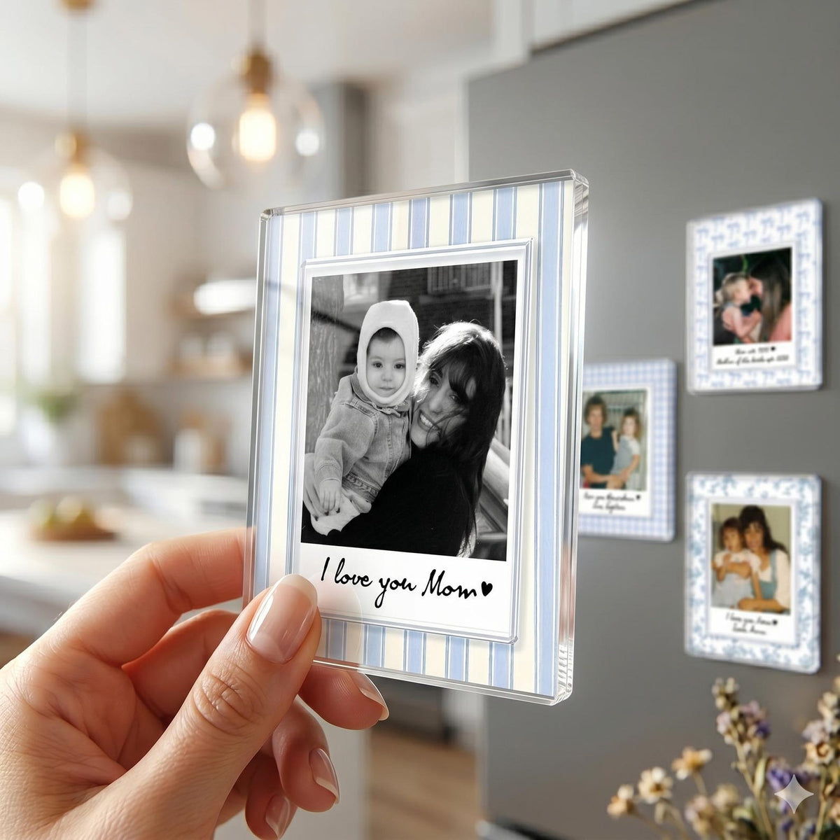 Personalized Photo Mom Fridge Magnet: Custom Mom And Kids Photo Magnet, Mothers Day Gift For Mom, Gift For Grandma, Gift From Kids