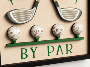 Best Dad By Par Golf Sign, Personalized Golf Gifts for Dad, Fathers Day Gift, Birthday Gift for Dad, Custom Wooden Sign Decor, Dad Sign