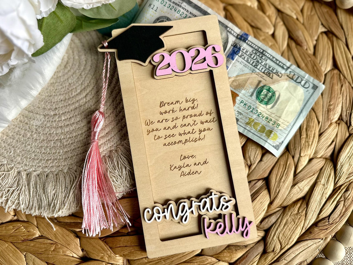 Graduation Money Holder | Congrats Grad Cash Gift | Graduation Cap Money Holder with Tassel