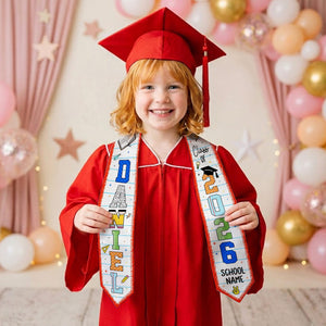 Personalized Class of 2026 Stole, Custom Preschool Kindergarten Graduation Sash , Preschool Graduation Stole, School Name Graduation