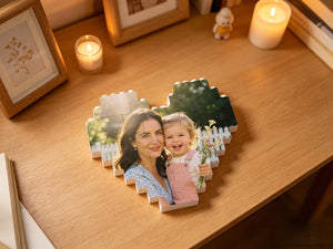 Custom Heart Mom Photo Building Block, Personalized Puzzle Block Puzzle Heart Shape, Building Bricks Puzzle, Photo Gifts Mothers Day Gifts