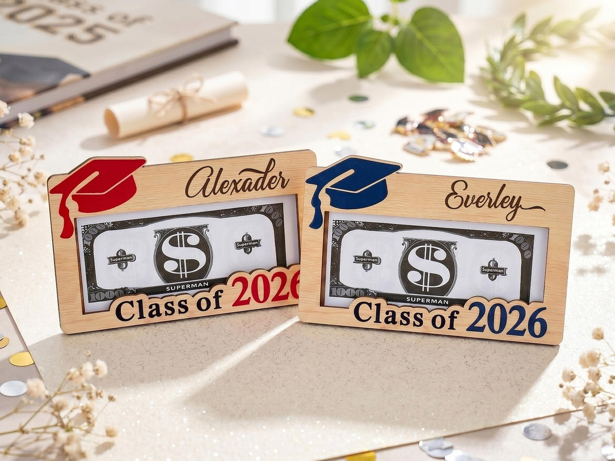 Personalized Graduation Money Holder 2026, Class of 2026 Grad Gift, Custom Cash Holder, High School Senior Gift, College Grad Gift