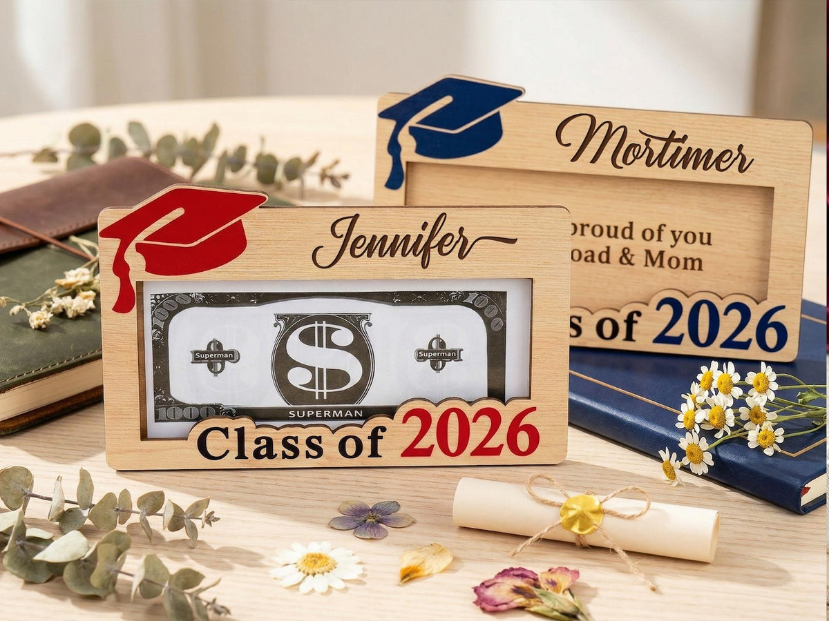Personalized Graduation Money Holder 2026, Class of 2026 Grad Gift, Custom Cash Holder, High School Senior Gift, College Grad Gift