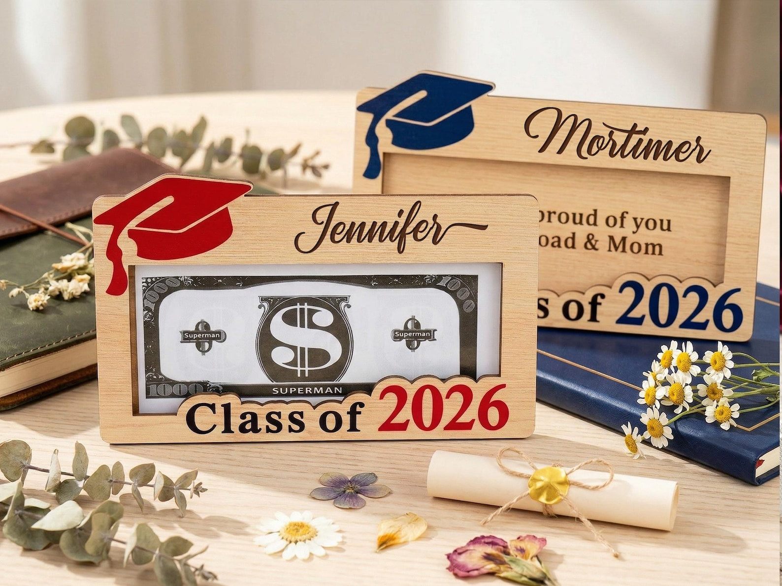 Personalized Graduation Money Holder 2026, Class of 2026 Grad Gift, Custom Cash Holder, High School Senior Gift, College Grad Gift