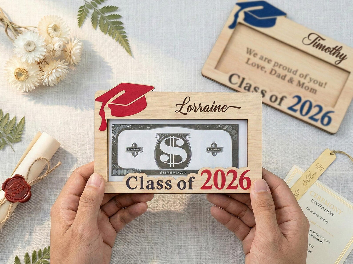 Personalized Graduation Money Holder 2026, Class of 2026 Grad Gift, Custom Cash Holder, High School Senior Gift, College Grad Gift