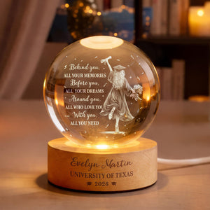 Personalized 2026 Graduation Crystal Ball Night Light, Class of 2026 Graduation Gift, College Grad Gift for Senior, Daughter, 2026 Grad Gift