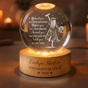 Personalized 2026 Graduation Crystal Ball Night Light, Class of 2026 Graduation Gift, College Grad Gift for Senior, Daughter, 2026 Grad Gift