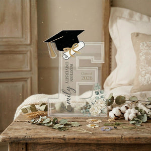 Personalized Graduation Acrylic Decor, Custom Class of 2026 Initial Keepsake