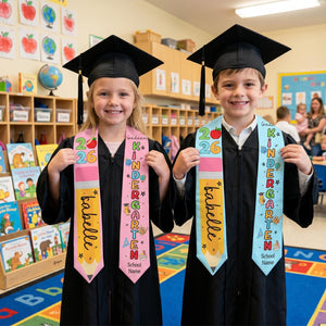 Custom Name Kindergarten Graduation Stole, Personalized Kids Kindergarten Sashes Class of 2026