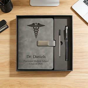 Personalized Doctor Graduation Notebook, Custom Leather Journal, Medical School Graduation Gift, Dr. Name Class of 2026 Gift